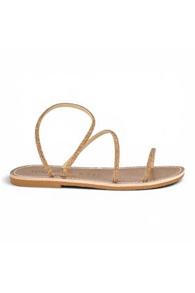 Sandalo Le Salentine in microstrass colore oro. LE SALENTINE | 1129-ORO